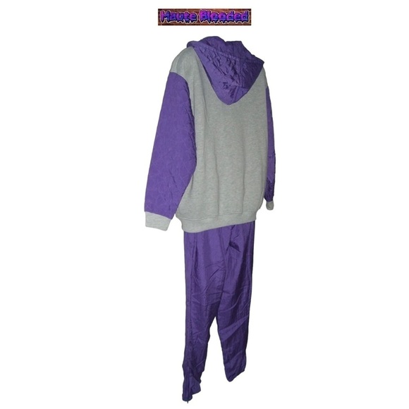 Vintage 80s White Stag Retro Ski Outfit Purple Quilted Hoodie Pants Fair Isle M - Picture 11 of 16